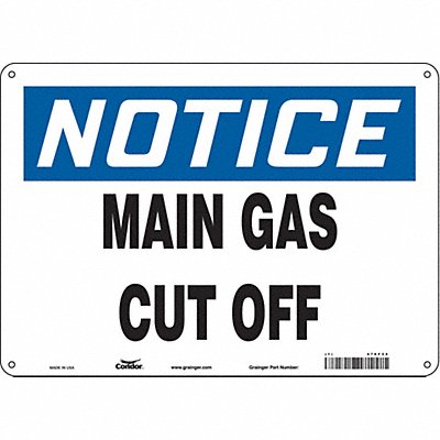 CONDOR 476F34 Safety Sign 10 in x 14 in Polyethylene