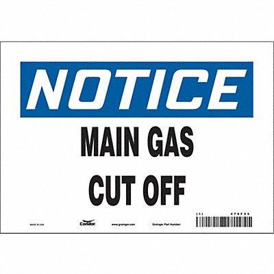 CONDOR 476F35 Safety Sign 7 in x 10 in Vinyl