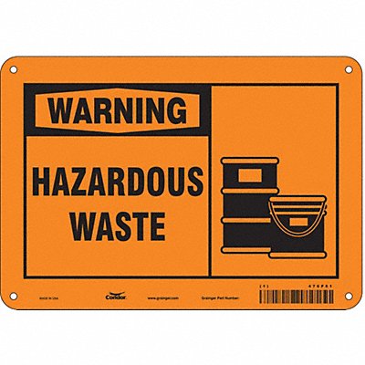 CONDOR 476F51 Chemical Sign 7 in x 10 in Aluminum