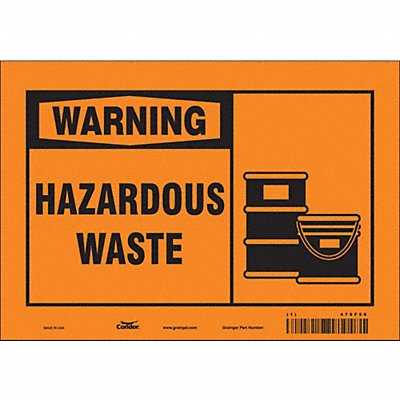 CONDOR 476F56 Safety Sign 7 in x 10 in Vinyl