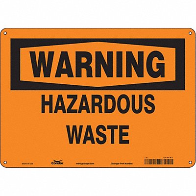CONDOR 476F61 Safety Sign 10 in x 14 in Polyethylene