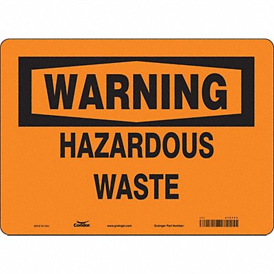 CONDOR 476F63 Safety Sign 10 inx14 in Vinyl