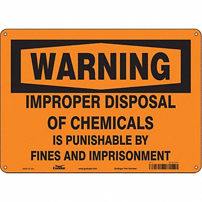 CONDOR 476F67 Safety Sign 10 in x 14 in Polyethylene