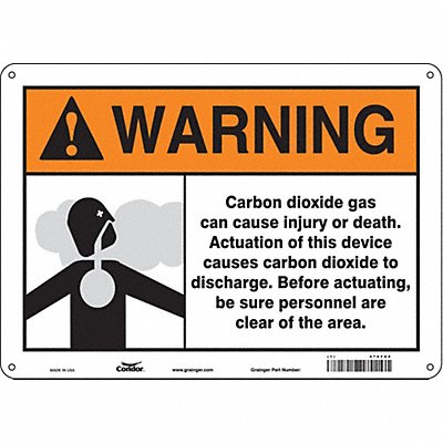 CONDOR 476F89 Safety Sign 10 in x 14 in Polyethylene