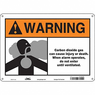 CONDOR 476F96 Safety Sign 10 inx14 in Polyethylene