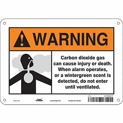 CONDOR 476G07 Safety Sign 7 in x 10 in Polyethylene