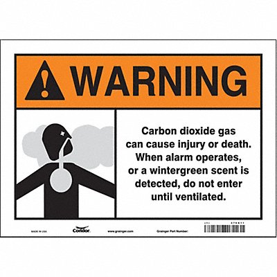 CONDOR 476G11 Safety Sign 10 in x 14 in Vinyl