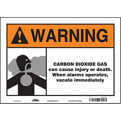 CONDOR 476G20 Safety Sign 10 inx14 in Vinyl