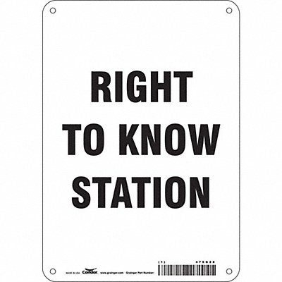 CONDOR 476G28 Safety Sign 7 Wx10 H 0.055 Thickness