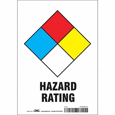 CONDOR 476G44 Safety Sign 7 Wx10 H Vinyl