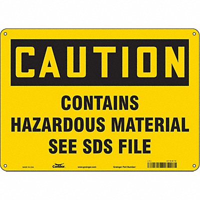 CONDOR 476G70 Safety Sign 10 inx14 in Polyethylene