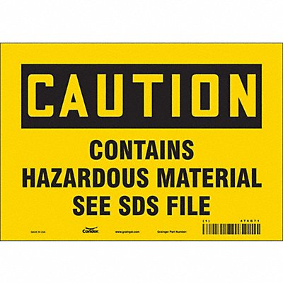 CONDOR 476G71 Safety Sign 7 inx10 in Vinyl
