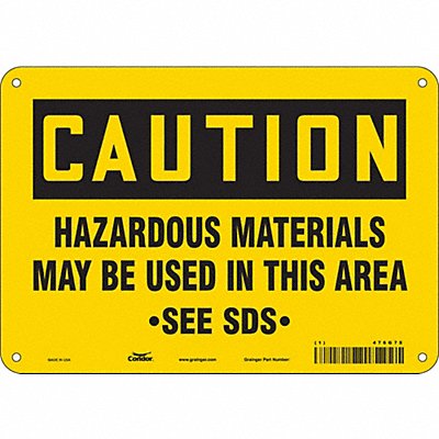 CONDOR 476G75 Safety Sign 7 inx10 in Polyethylene