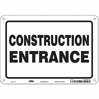 CONDOR 476H73 Safety Sign 7 in x 10 in Aluminum