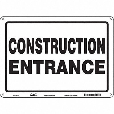 CONDOR 476H74 Safety Sign 10 inx14 in Aluminum