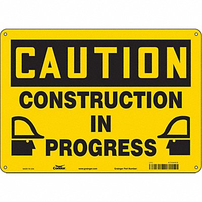 CONDOR 476H92 Safety Sign 10 inx14 in Polyethylene