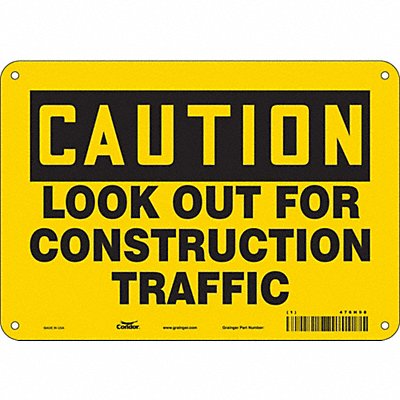 CONDOR 476H98 Safety Sign 7 in x 10 in Polyethylene