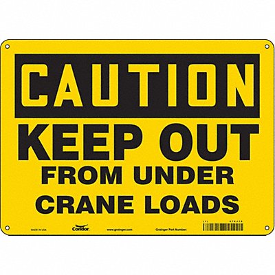 CONDOR 476J15 Safety Sign 10 in x 14 in Aluminum