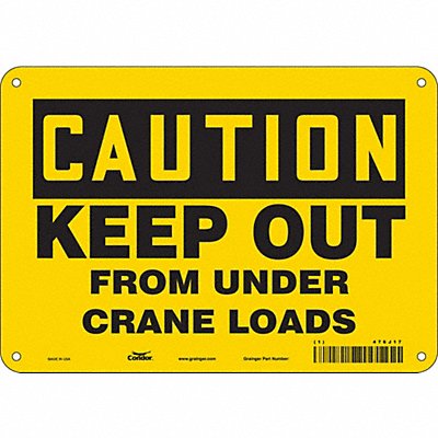 CONDOR 476J17 Safety Sign 7 in x 10 in Polyethylene