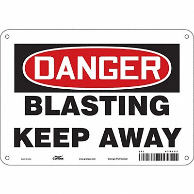CONDOR 476J21 J8660 Safety Sign 7 in x 10 in Aluminum