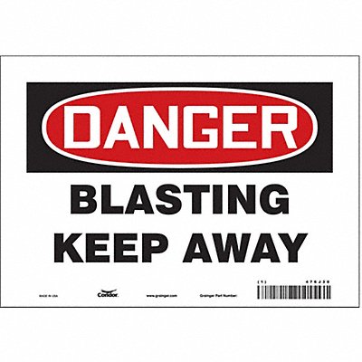 CONDOR 476J30 J8660 Safety Sign 7 in x 10 in Vinyl