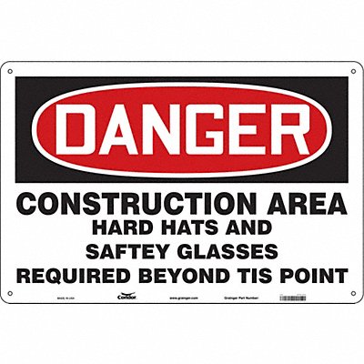 CONDOR 476J51 Safety Sign 24 in x 36 in Aluminum