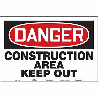 CONDOR 476J73 Safety Sign 24 in x 36 in Vinyl