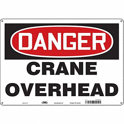 CONDOR 476K53 Safety Sign 14 inx20 in Aluminum