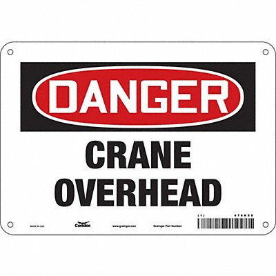 CONDOR 476K55 Safety Sign 7 inx10 in Polyethylene