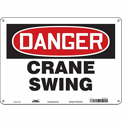 CONDOR 476K74 Safety Sign 10 in x 14 in Aluminum