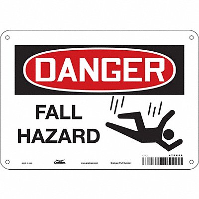 CONDOR 476K88 J8678 Safety Sign 7 inx10 in Polyethylene