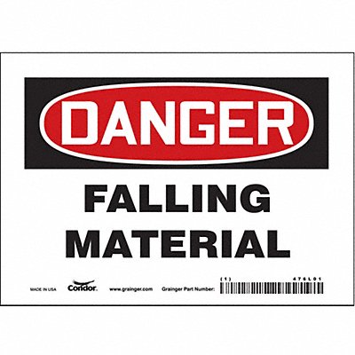 CONDOR 476L01 J6926 Safety Sign 5 in x 7 in Vinyl