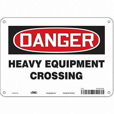 CONDOR 476L05 J8679 Safety Sign 7 in x 10 in Aluminum