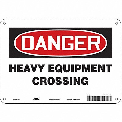 CONDOR 476L08 J8679 Safety Sign 7 in x 10 in Polyethylene