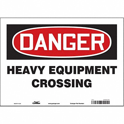 CONDOR 476L12 J8679 Safety Sign 10 inx14 in Vinyl