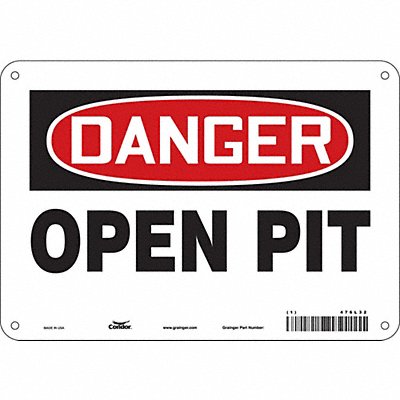CONDOR 476L32 Safety Sign 7 in x 10 in Aluminum