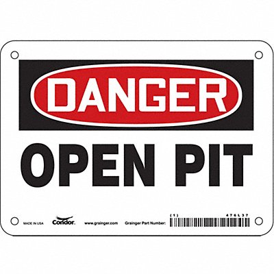 CONDOR 476L37 Safety Sign 5 in x 7 in Polyethylene