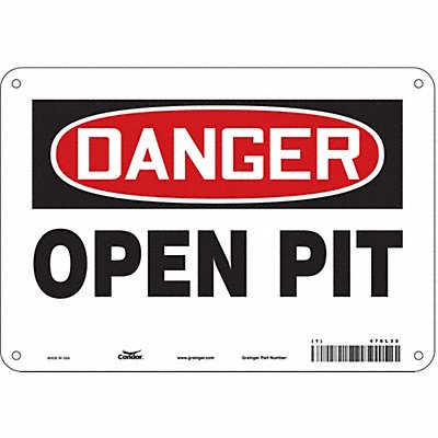 CONDOR 476L38 Safety Sign 7 inx10 in Polyethylene