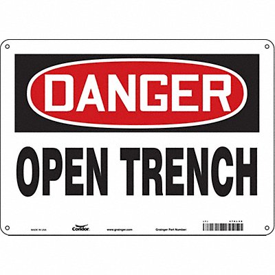 CONDOR 476L48 Safety Sign 10 inx14 in Aluminum