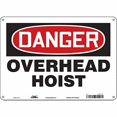CONDOR 476L67 Safety Sign 10 in x 14 in Aluminum