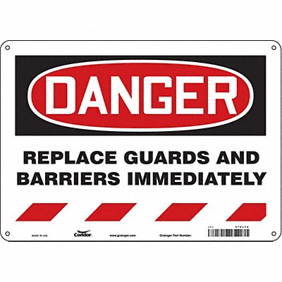 CONDOR 476L76 Safety Sign 10 in x 14 in Polyethylene