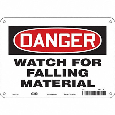 CONDOR 476L81 Safety Sign 7 in x 10 in Aluminum