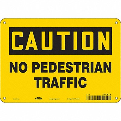 CONDOR 476M70 Safety Sign 7 in x 10 in Aluminum
