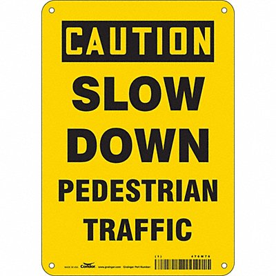 CONDOR 476M76 Safety Sign 10 inx7 in Aluminum