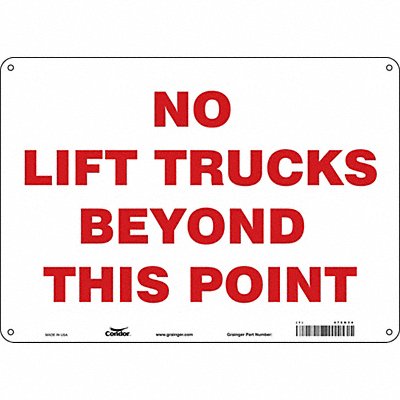 CONDOR 476N34 Safety Sign 10 inx14 in Polyethylene