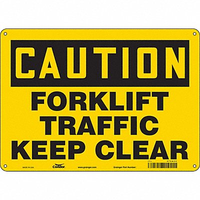 CONDOR 476N56 Safety Sign 10 inx14 in Aluminum