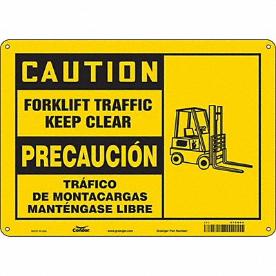 CONDOR 476N68 Safety Sign 10 inx14 in Aluminum