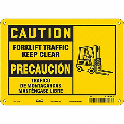 CONDOR 476N69 Safety Sign 7 inx10 in Polyethylene