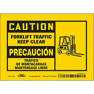 CONDOR 476N71 Safety Sign 5 inx7 in Vinyl