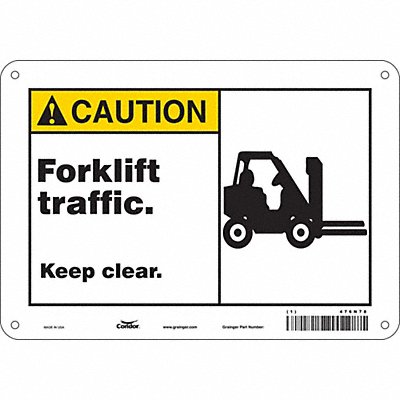 CONDOR 476N78 Safety Sign 7 inx10 in Polyethylene